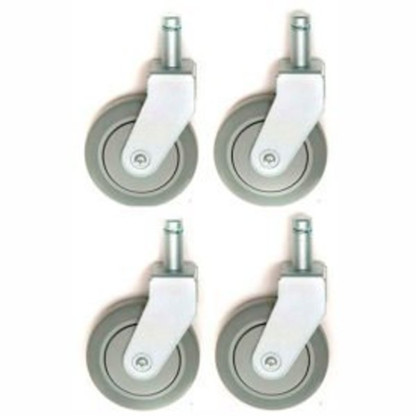 Global Equipment Nexel    CA5R4 (4) Rigid Stem Casters, 5" Polyurathane, Set of (4), 1200 lb Capacity CA5R4